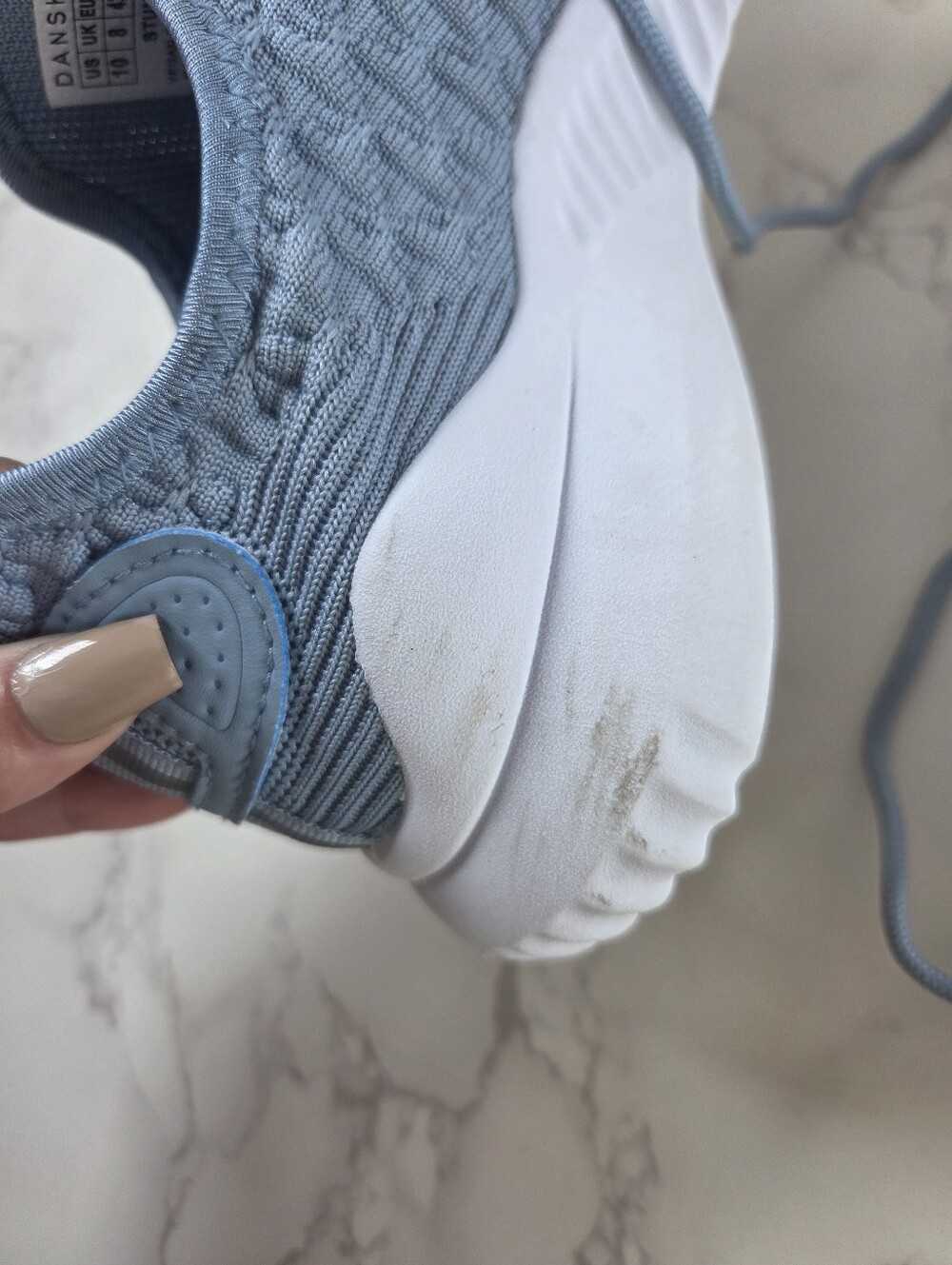 Danskin Light Blue Knit Slip-On Sneakers with Lace Detail(B41) - Picture 6 of 11